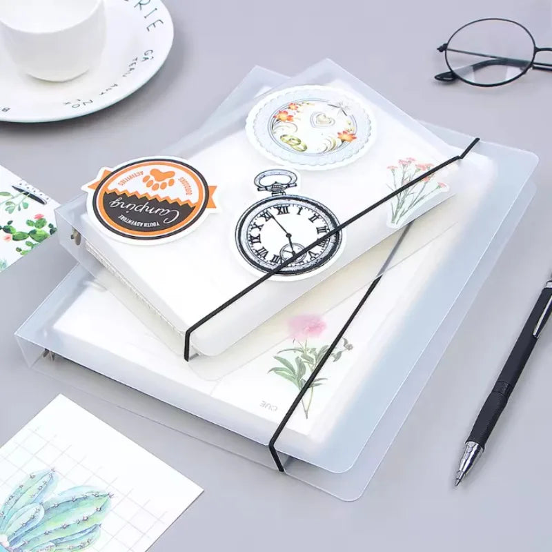 Portable Frosted Cover Ring Binder Notebook