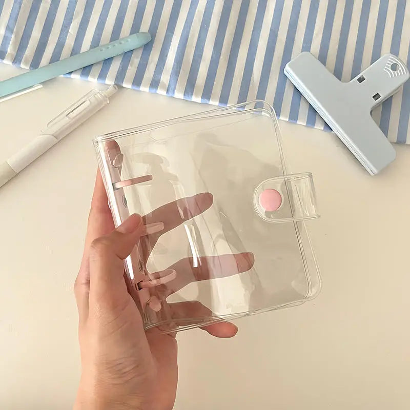 Cute Transparent Mini Ring Binder Notebook