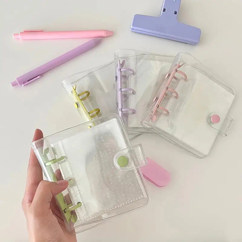 Cute Transparent Mini Ring Binder Notebook