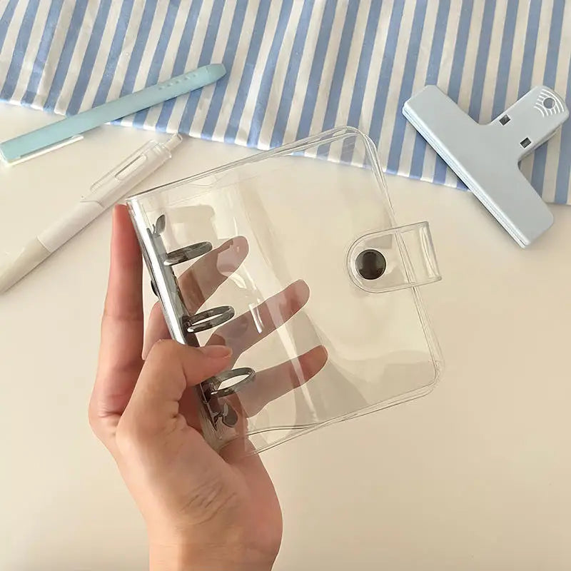 Cute Transparent Mini Ring Binder Notebook