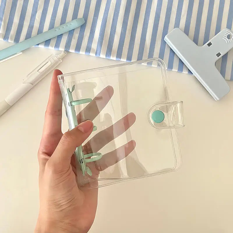 Cute Transparent Mini Ring Binder Notebook