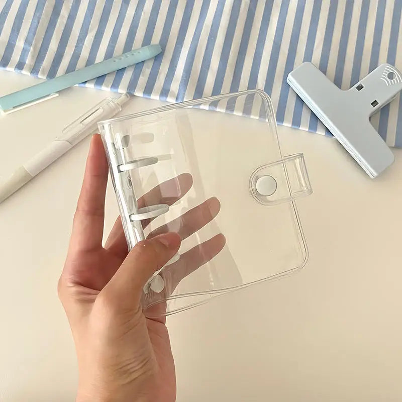 Cute Transparent Mini Ring Binder Notebook