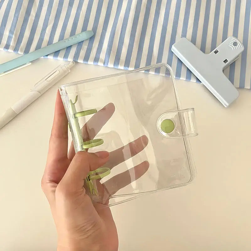 Cute Transparent Mini Ring Binder Notebook