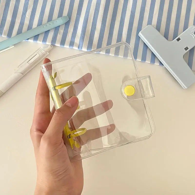 Cute Transparent Mini Ring Binder Notebook