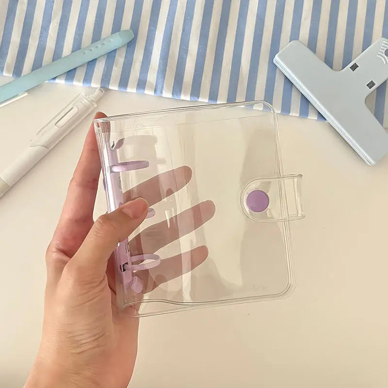 Cute Transparent Mini Ring Binder Notebook